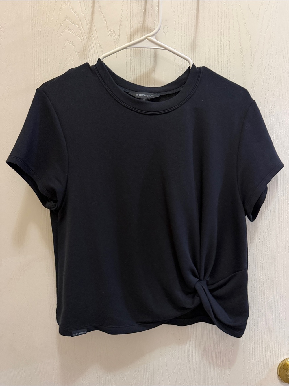 Skechers Black Short Sleeve Knot-Front Tee